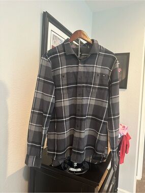 Vans Box Flannel Shirt Green Buffalo Plaid Check Men's Size L EUC